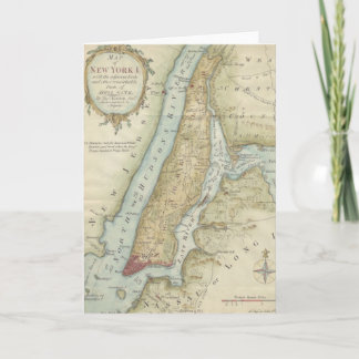 Tarjeta Mapa de la época de Nueva York (1869)
