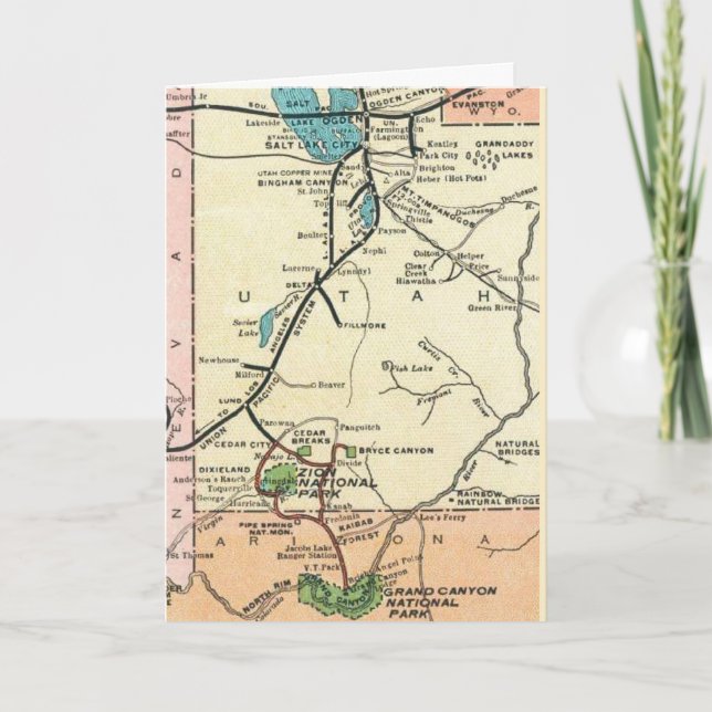 Tarjeta Mapa de la época del Gran Cañón en Sion (Anverso)