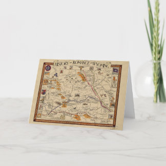 Tarjeta Mapa de la historia y el romance de Wyoming