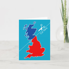 Tarjeta Mapa de la Independencia de Escocia, "Corten aquí"