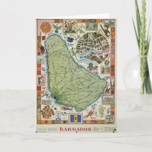 Tarjeta Mapa de la isla de Barbados