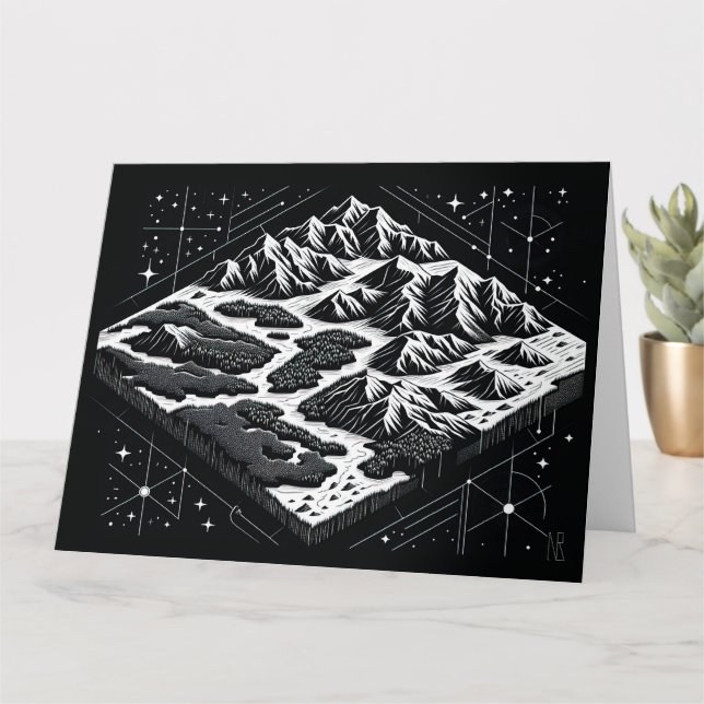 Tarjeta Mapa de la montaña mágica (Planta pequeña)
