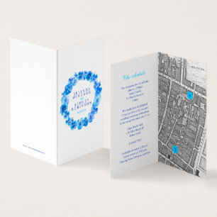 Tarjeta Mapa de la programación de detalles del boda de ar