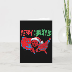 Tarjeta Mapa de las elecciones rojas de Trump Feliz Navida