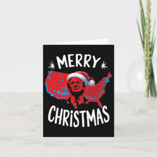 Tarjeta Mapa de las elecciones rojas de Trump Feliz Navida