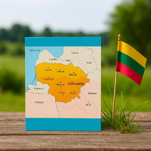 Tarjeta Mapa De Lituania