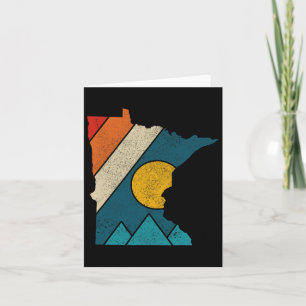 Tarjeta Mapa de Minnesota del estado antiguo Montañe Sende