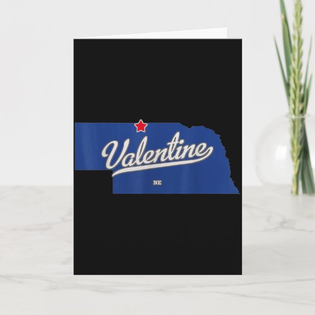 Tarjeta Mapa de Nebraska de Valentine  (Anverso)