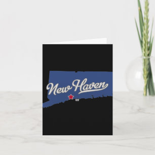Tarjeta Mapa de New Haven Connecticut Ct