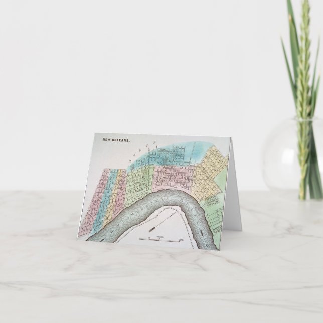 Tarjeta Mapa de New Orleans, 1837 (Anverso)