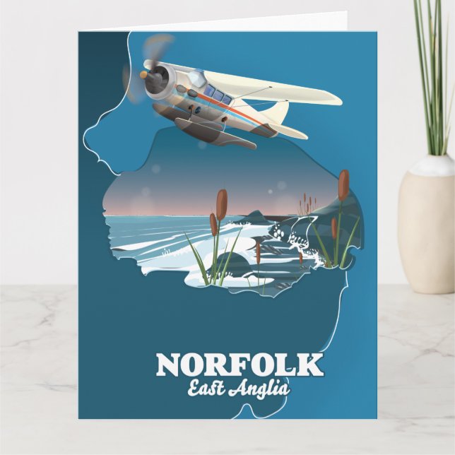 Tarjeta Mapa de Norfolk East Anglia (Anverso)