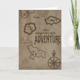 Tarjeta Mapa de nueva aventura de jubilación Felicidades