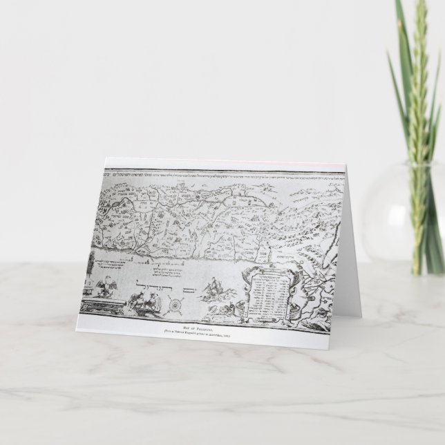Tarjeta Mapa de Palestina, de un Haggadah del Passover (Anverso)