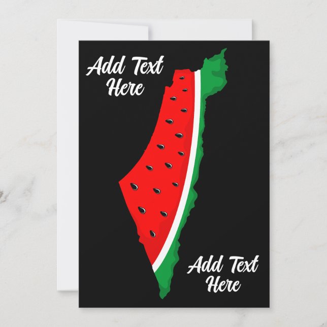 Tarjeta Mapa de Palestina sandía símbolo de la libertad (Anverso)