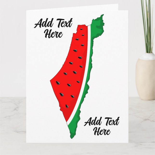 Tarjeta Mapa de Palestina sandía símbolo de la libertad (Anverso)