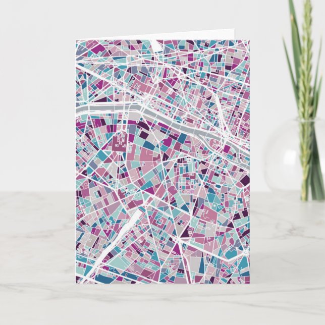 Tarjeta Mapa de París Francia (Anverso)