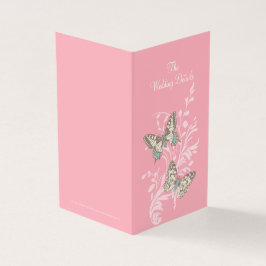 Tarjeta Mapa de programación de detalles de boda rosa de m