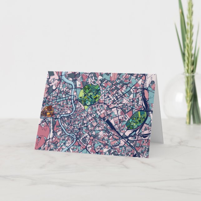 Tarjeta Mapa de Roma Italia (Anverso)