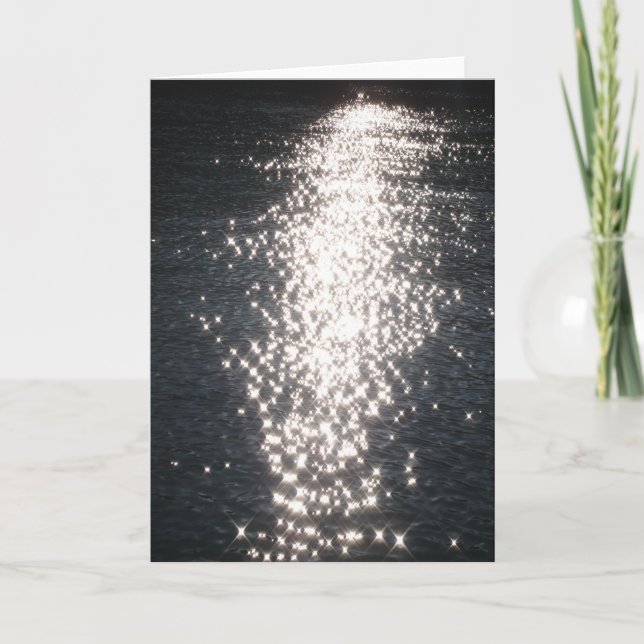 Tarjeta Mapa de saludo con pequeños asteriscos de luz (Anverso)
