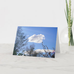 Tarjeta Mapa de saludos nubes meteorológicas justas, en bl
