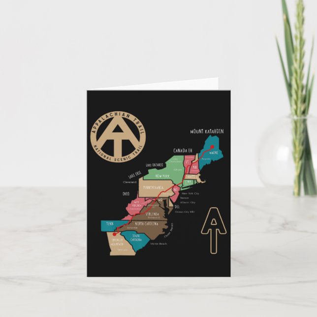 Tarjeta Mapa de Senderismo de Apalaches (Anverso)