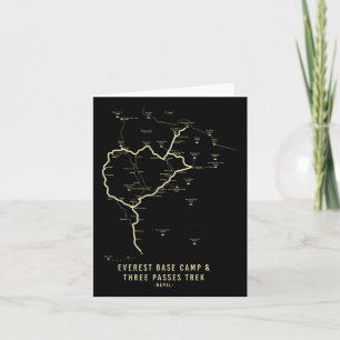 Tarjeta Mapa de senderismo del Everest Base Camp Trek Ever