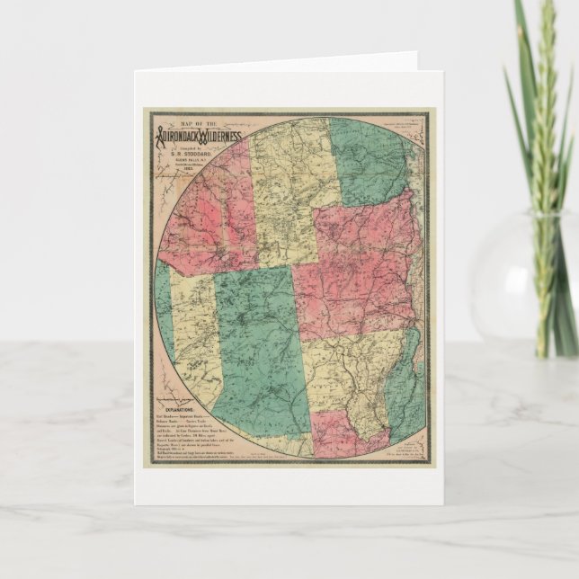 Tarjeta Mapa de Stoddard del área silvestre Adirondack, 18 (Anverso)