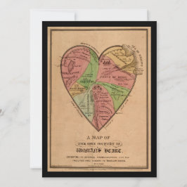 Tarjeta Mapa de un Valentín de corazón de mujer