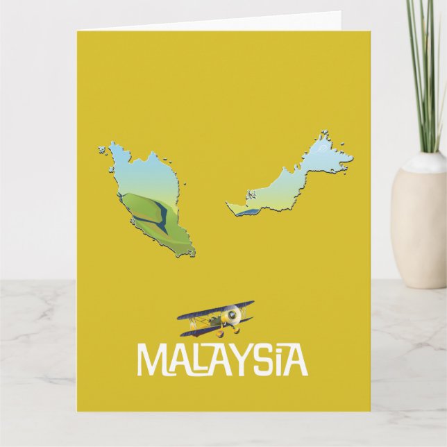 Tarjeta Mapa de viaje de Malasia (Anverso)