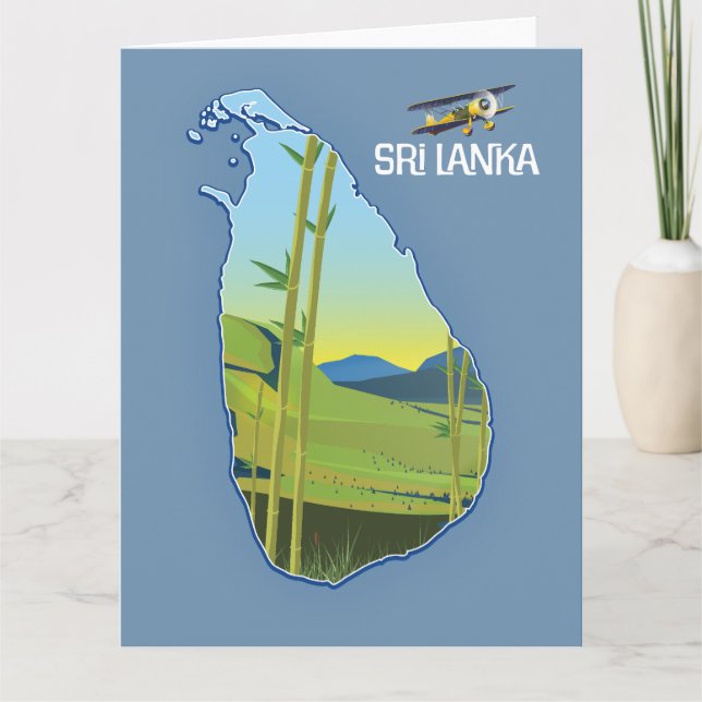 Tarjeta Mapa de viajes de Sri Lanka (Anverso)