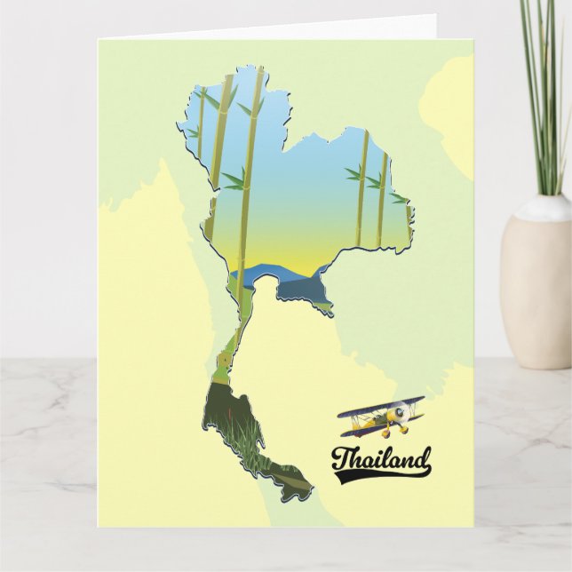 Tarjeta Mapa de viajes de Tailandia (Anverso)