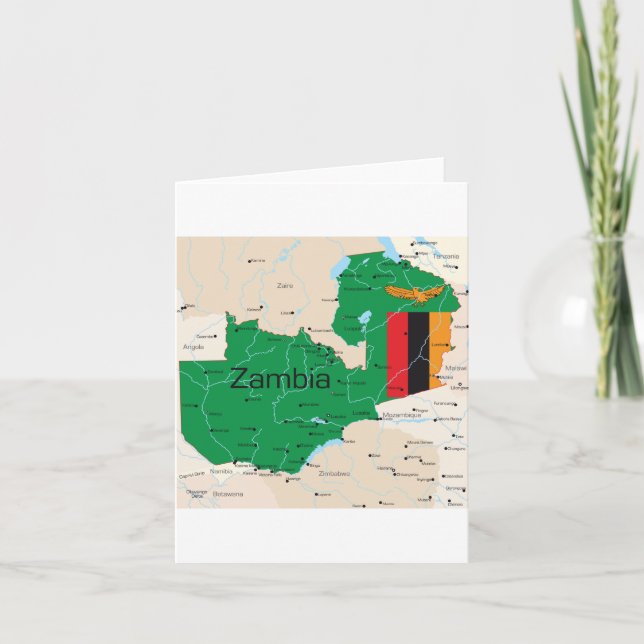 Tarjeta Mapa De Zambia (Anverso)