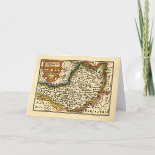 Tarjeta Mapa del Atlas Anticuario del Condado de Somerset