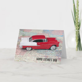 Tarjeta Mapa del coche Chevy del Día del Padre de 1955