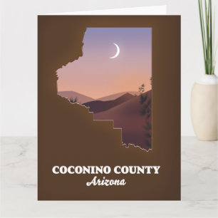Tarjeta Mapa del Condado de Coconino Arizona.