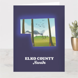 Tarjeta Mapa del condado de Elko Nevada