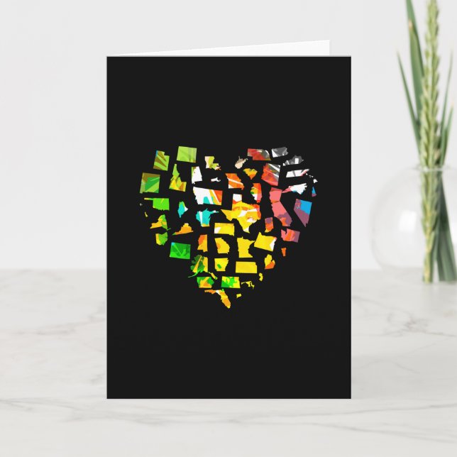 Tarjeta Mapa del corazón de Estados Unidos (Anverso)