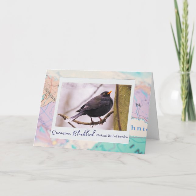 Tarjeta Mapa del emblema nacional de las aves negras de Eu (Anverso)