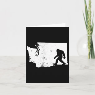 Tarjeta Mapa del Estado de Washington de Bigfoot Sasquatch