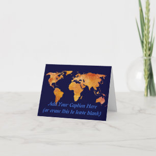 Tarjeta Mapa del mundo de los Naranjas quemados