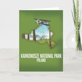 Tarjeta Mapa del Parque Nacional de Karkonosze en Polonia