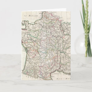 Tarjeta Mapa del vintage de Francia (1771)