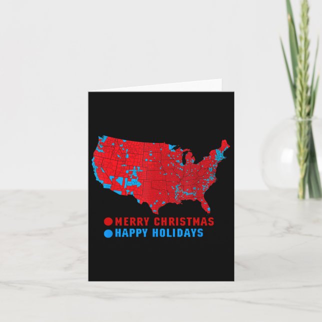 Tarjeta Mapa electoral de 2024 Feliz Navidad Trump (Anverso)