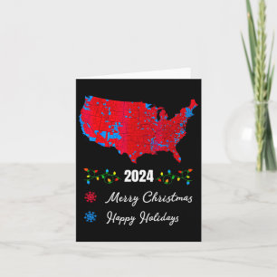 Tarjeta Mapa electoral de 2024 Feliz Navidad Trump Nuevo P