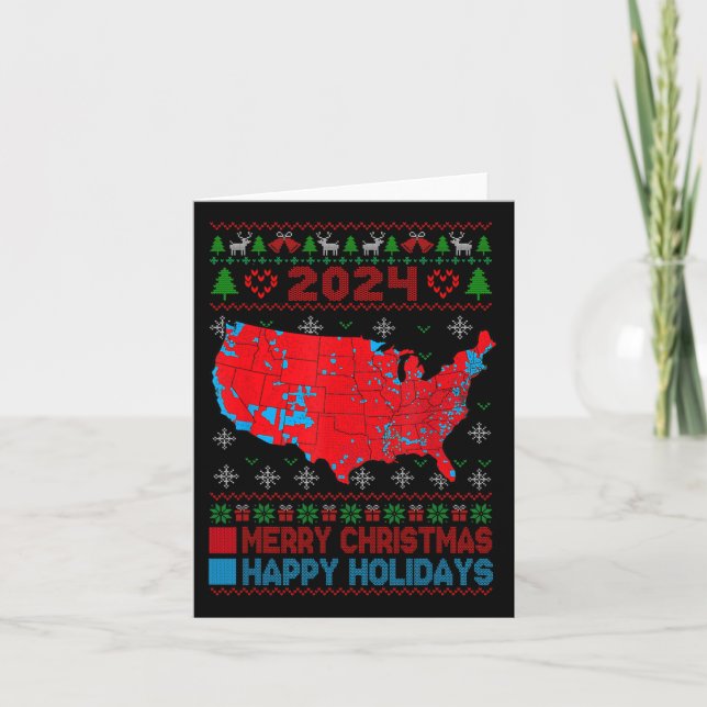 Tarjeta Mapa electoral de 2024: Navidades feos de Trump (Anverso)