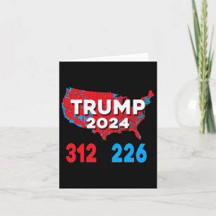 Tarjeta Mapa electoral de 2024 Trump 312 Elecciones rojas 