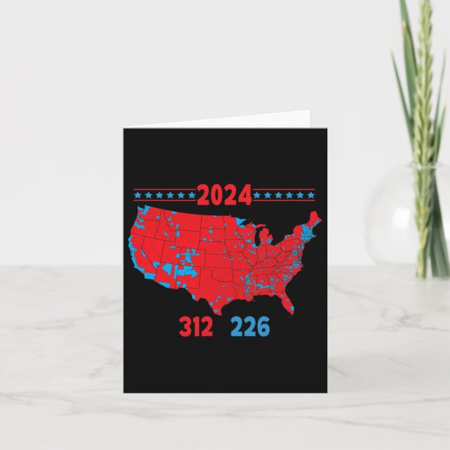 Tarjeta Mapa electoral de 2024 Trump 312 Red 2024 (Anverso)