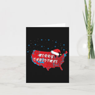 Tarjeta Mapa electoral de Trump Feliz Navidad Santa Hat Gr