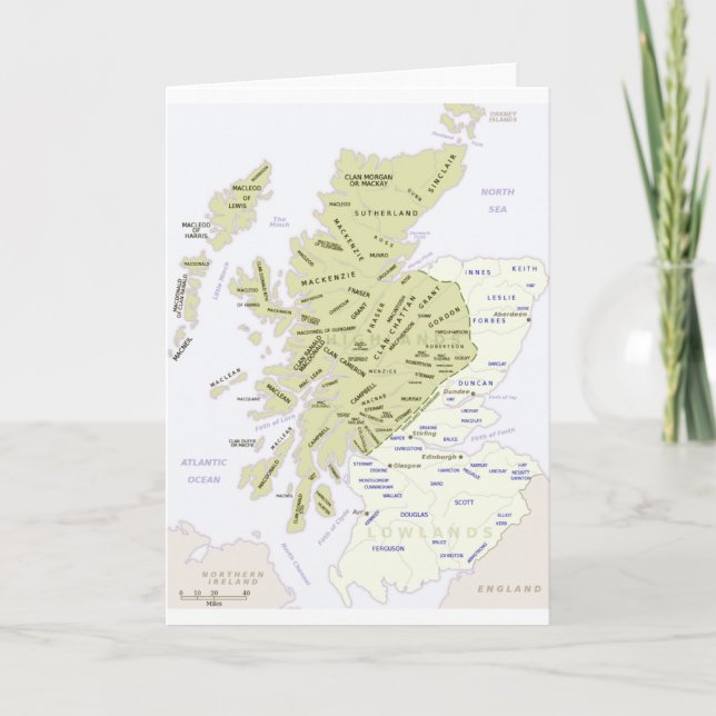Tarjeta Mapa escocés de clanes (Anverso)