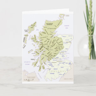 Tarjeta Mapa escocés de clanes